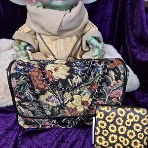 Patricia Nash Small Floral Tapestry Chain Bag & RFID Wallet - Excellent